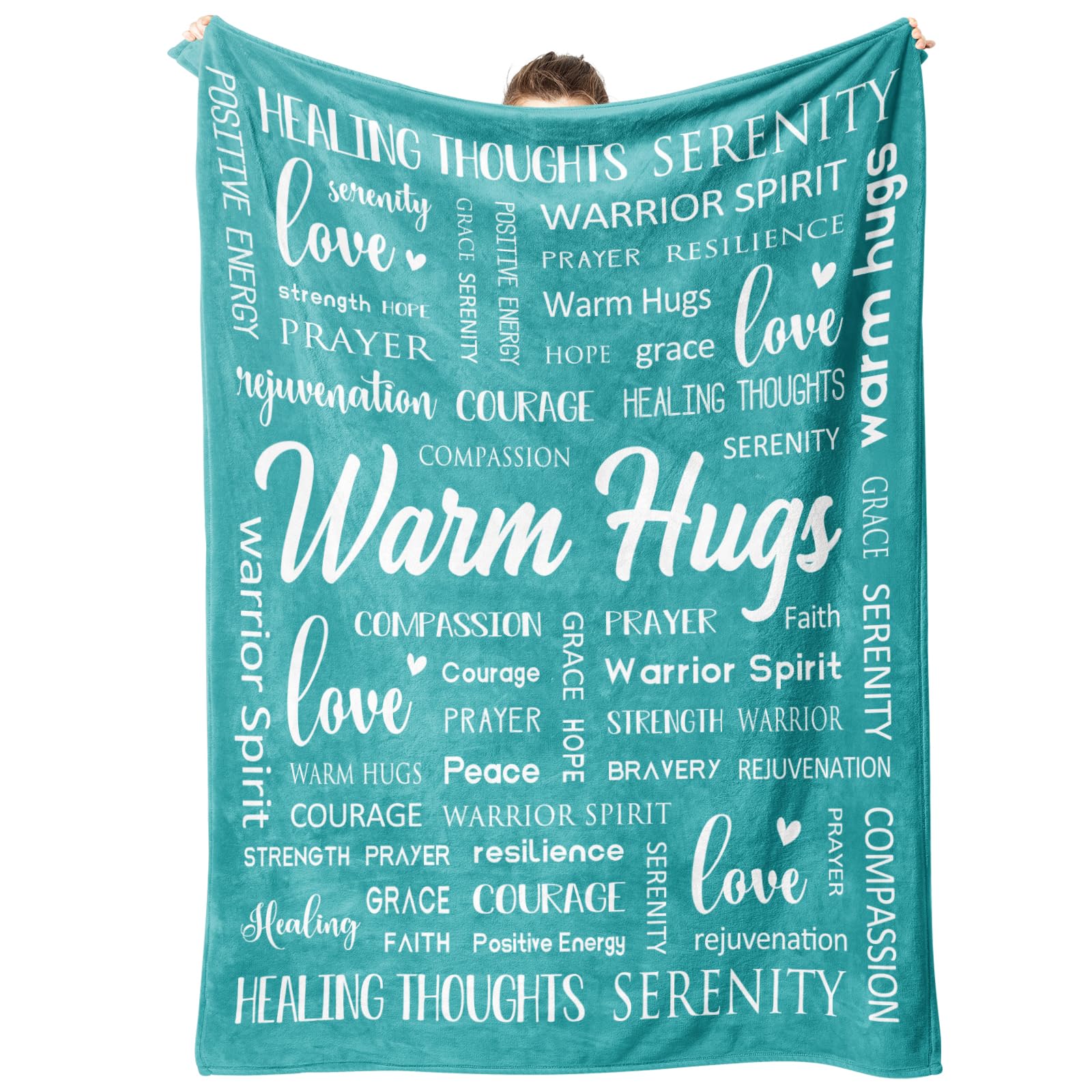 Afterprints Warm Hugs Healing Blanket - Get Well Soon Gift, Soft Throw For Breast Cancer, Chemo, Sympathy, 60" X 80" - View #2