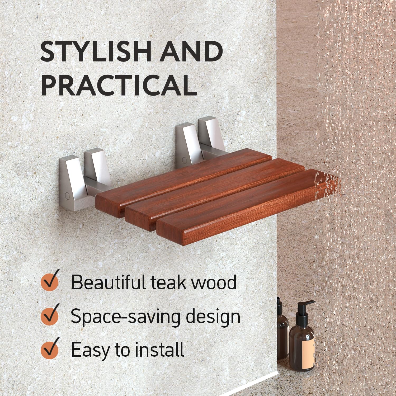 Folding Shower Seat Teak Shower Seat Wall Mounted 16