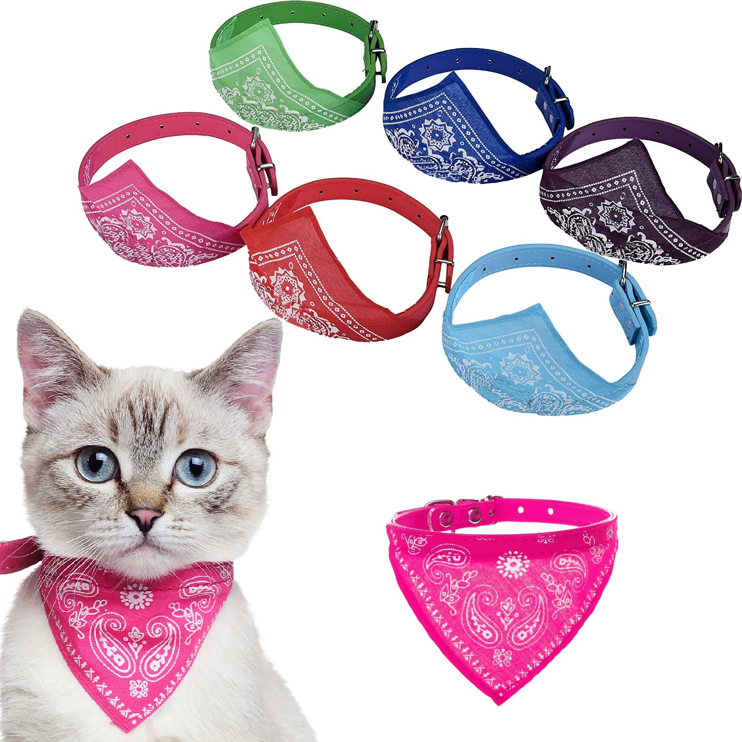 Petyantra Cat Collars Bandana Set of 2 Kitten and Small Dogs Soft Adjustable Collar Safe,Solid and Protection Breakaway for Cats and Puppies, Cute Kitty Neckband (Pack of 2) (B0BVG47FGS) Amazon Price History, Amazon Price Tracker