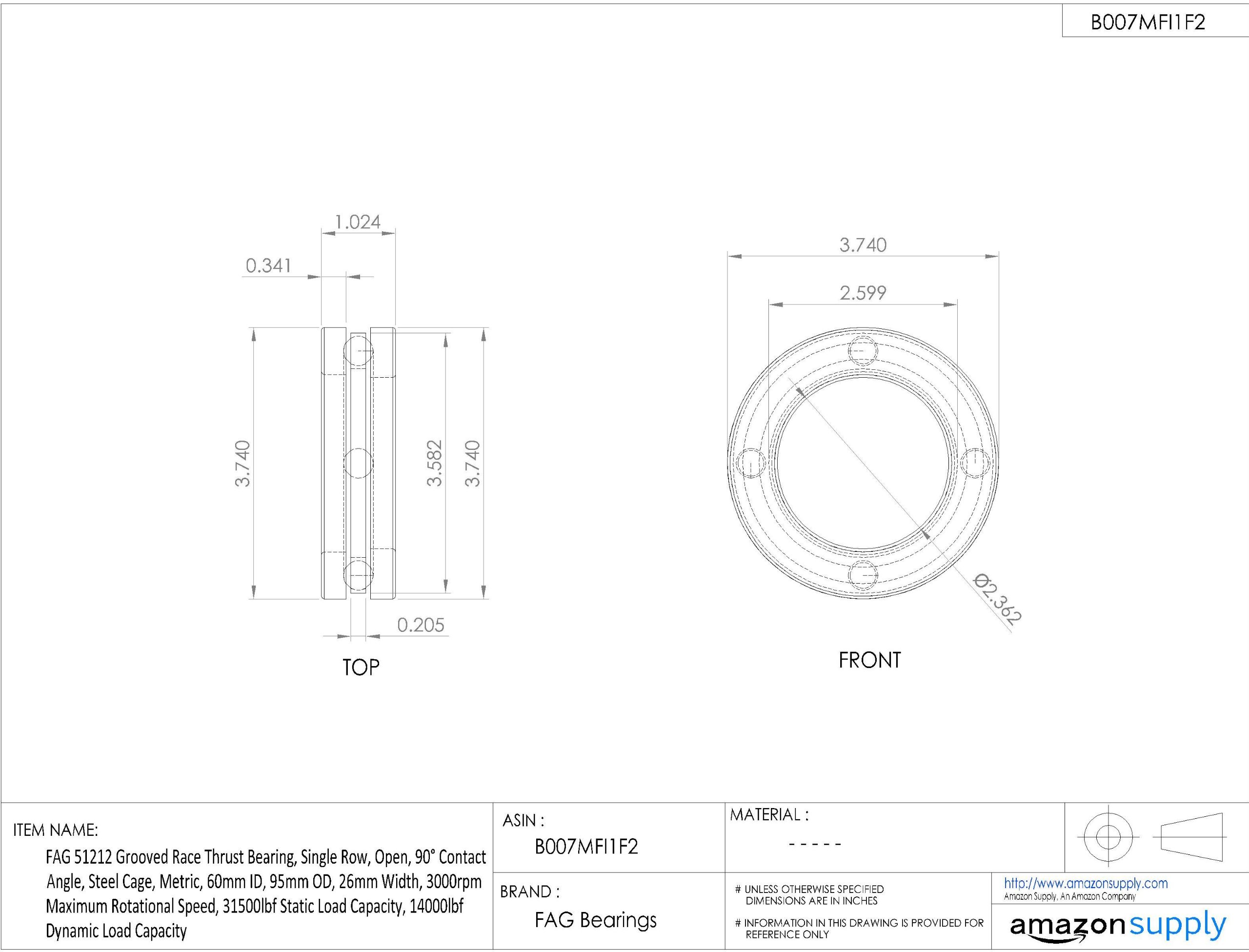 Cikonielf Roulements Industriels Roulement à Billes à Poussée Axiale Accessoires Industriels De