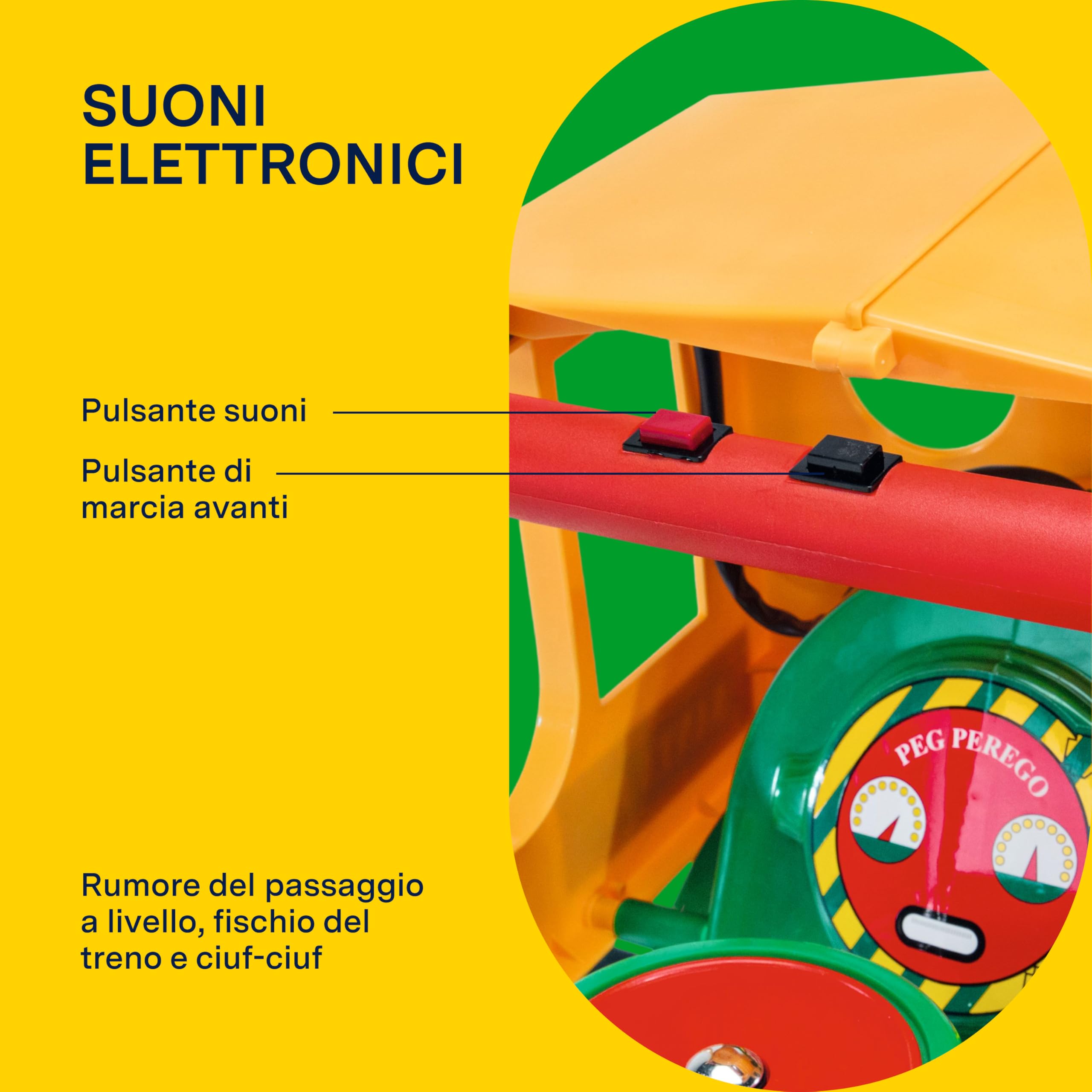 PEG Santa Fé Train Trenino Elettrico Cavalcabile per Bambini dai 2 Anni con Dettagli Far West, 12 Binari Curvi, Batteria Ricaricabile 6V