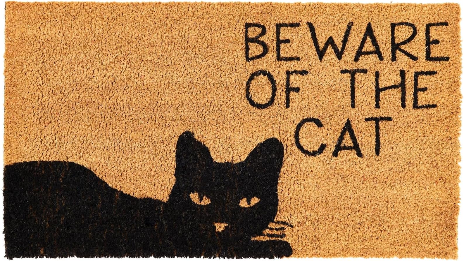 Juvale Cat Coir Door Mat - 17 x 30 in, Natural, Traditional - Funny Outdoor Welcome Mat & Animal Front Door Rug - Weather-Resistant Entrance Protection