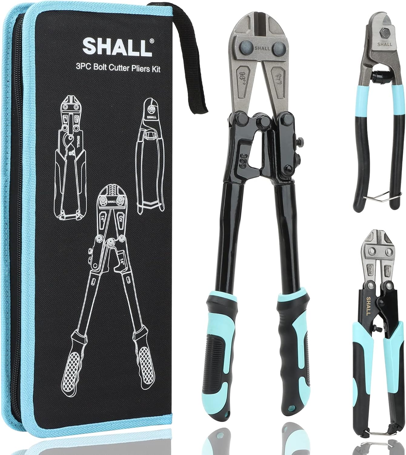 SHALL 3Piece Bolt Cutter Kit, 14" Heavy Duty Bolt Cutter, 8" Wire