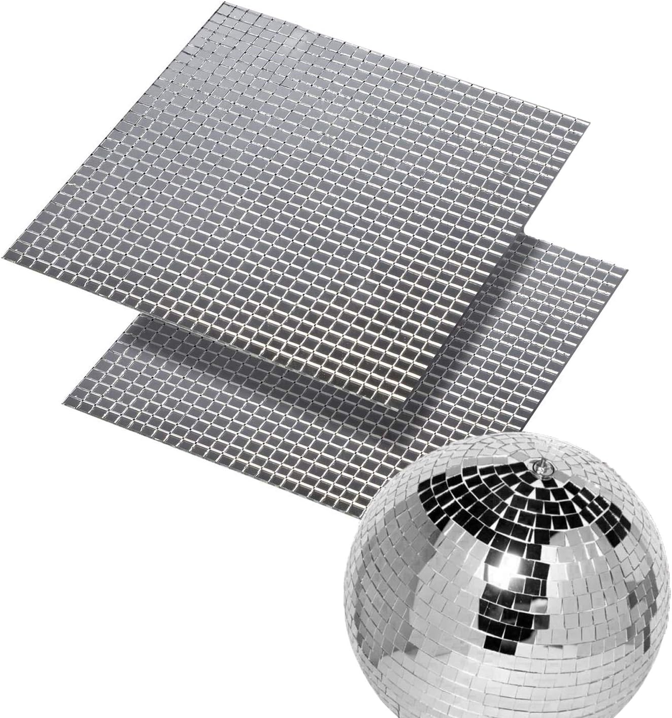 6 Sheets 3300pcs+ Small Silver SelfAdhesive Mirror Mosaic Tiles Mirror