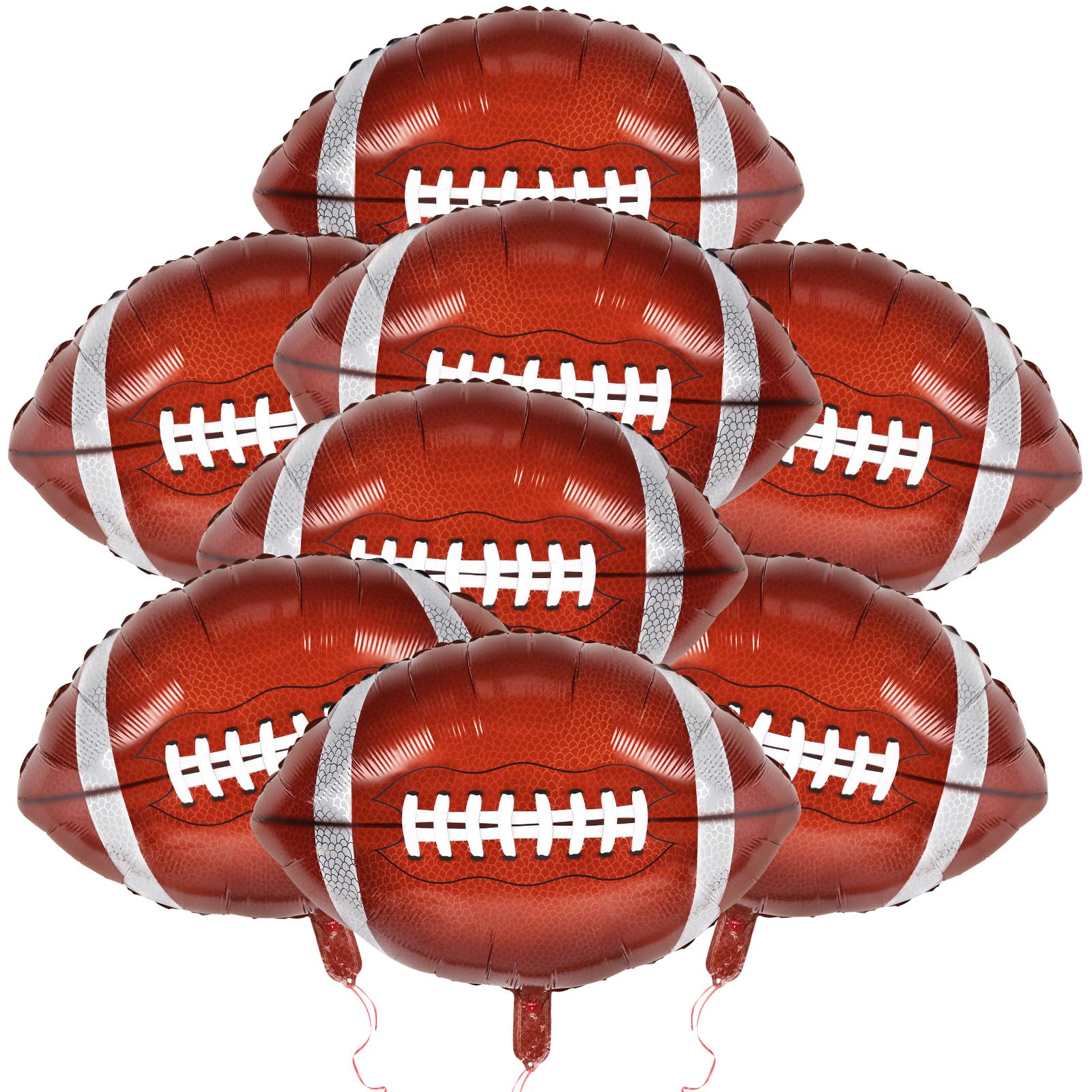8PCS Football Balloons Garland 24inch Large Foil Mylar Sports Balloons Football Balloon Bouquet Arch for Football Graduation Birthday Themed Party Decorations Supplies