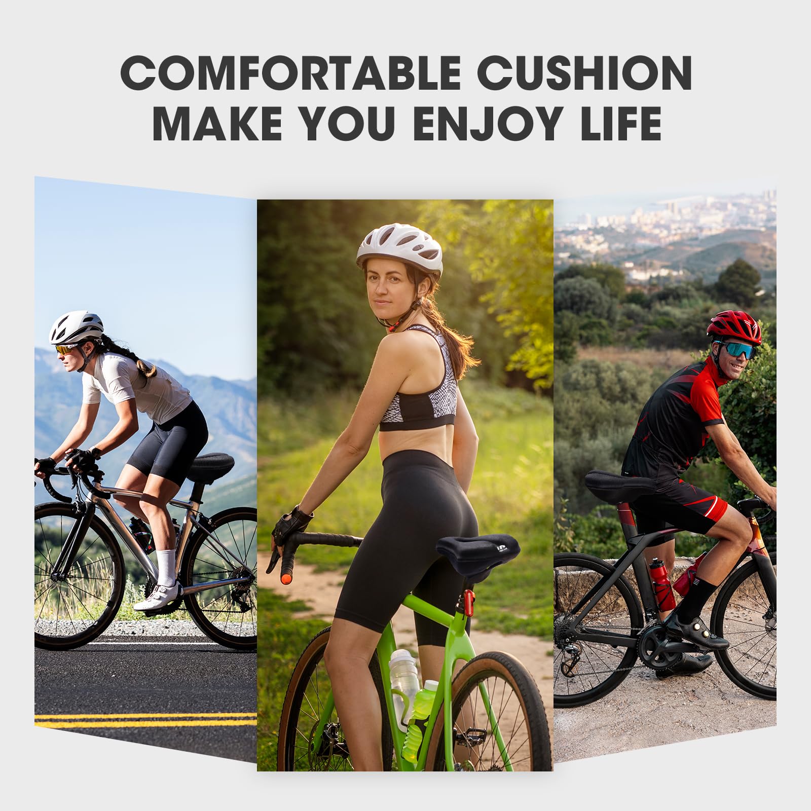 MEENCOOL Bike Seat Cushion Gel Padded Bike Seat Cover for Men & Women