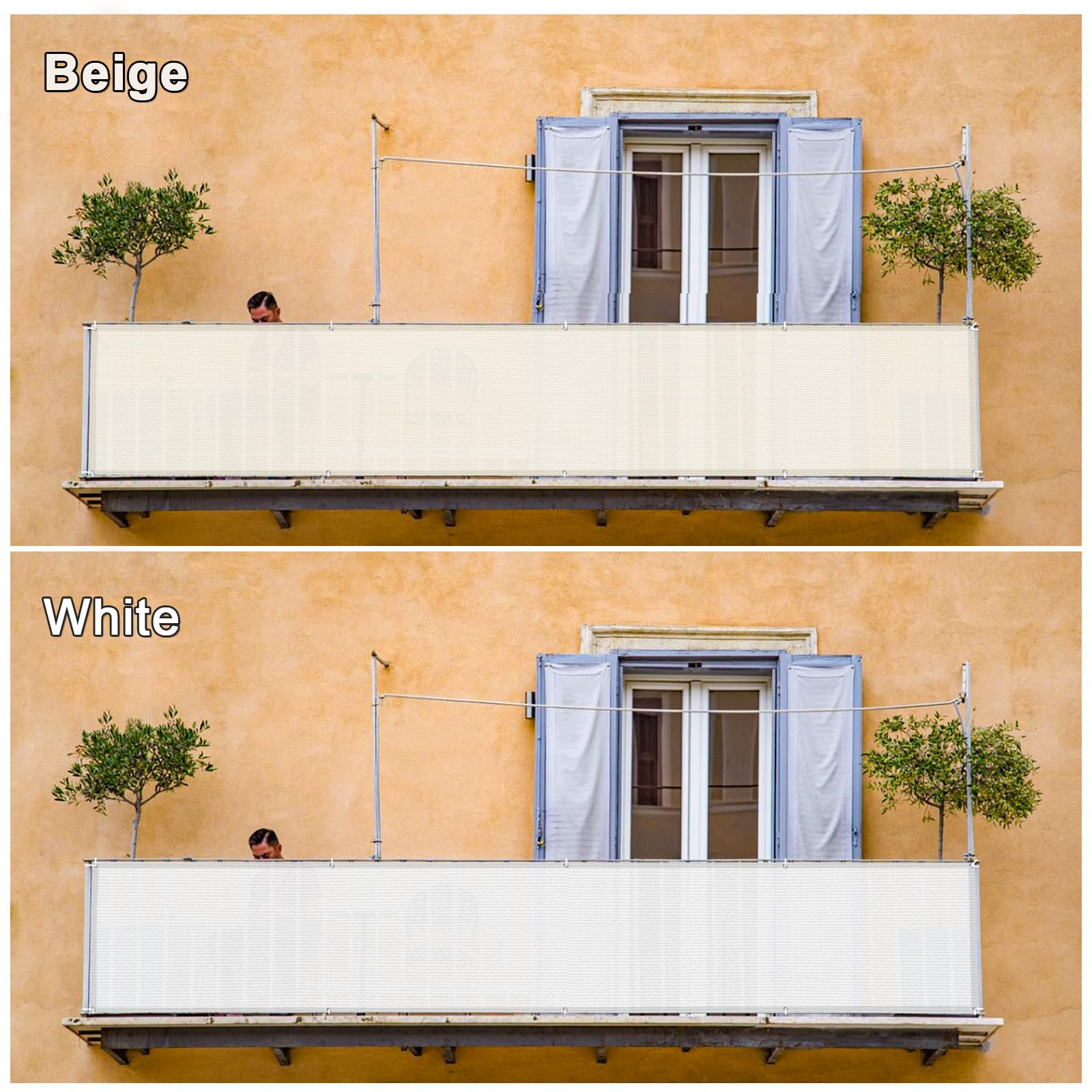 Snapklik.com : SUNLAX 3x16 Beige Balcony Privacy Screen Fence ...