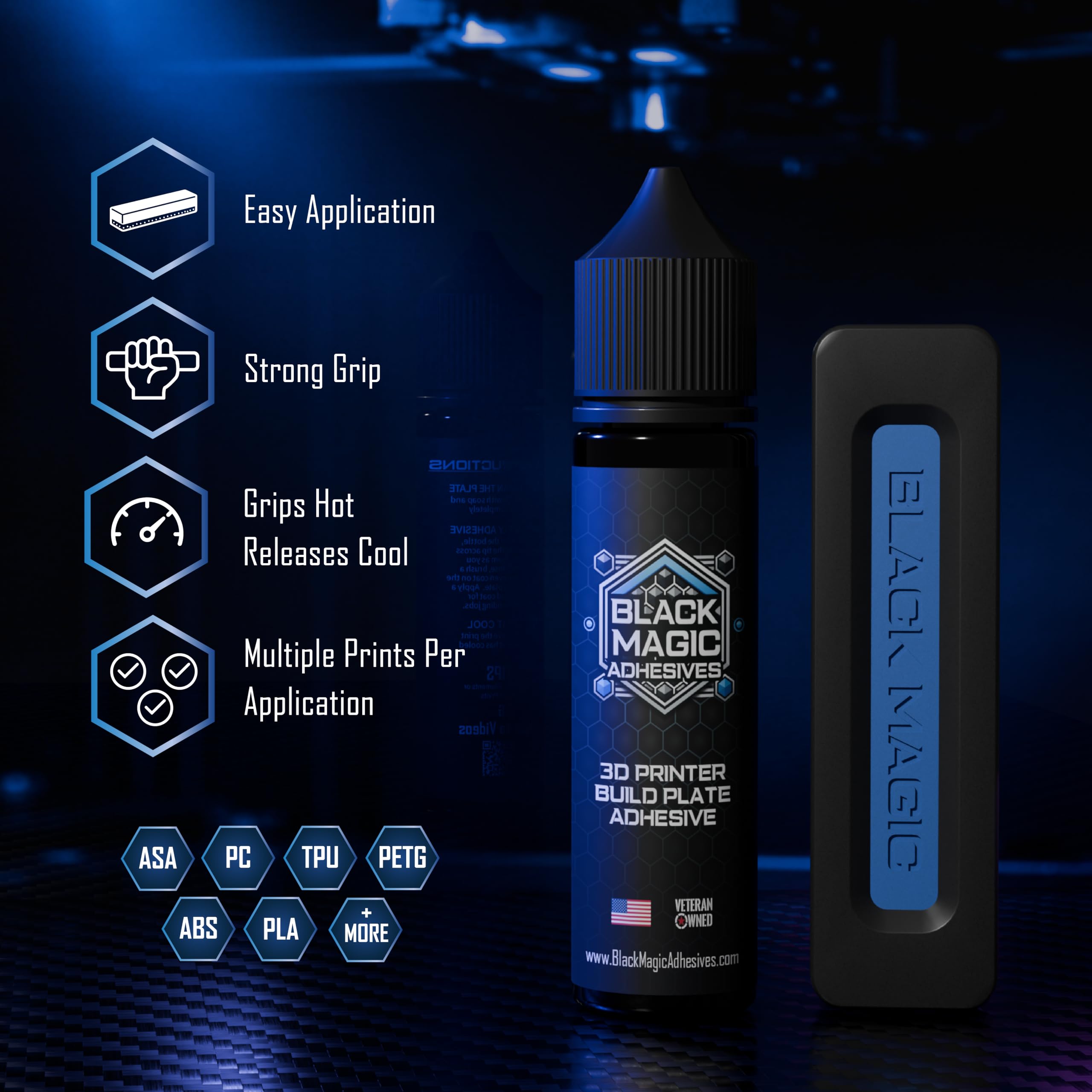 Black Magic 3D Printer Bed Adhesive - Easy Release -2