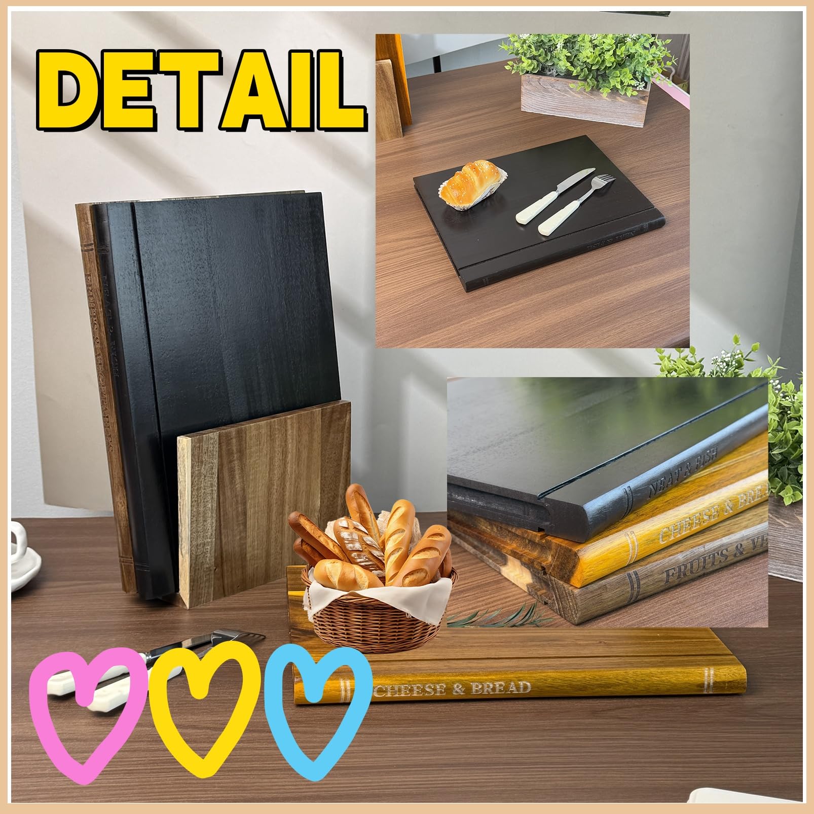 Cutting Board Book Set Planche à Découper En Forme De Livre Planche A Decouper Bois Acacia Cutting Board That Look Like Books Planche à DéCouper En Forme De Livre Pour Cuisine (SETS, 4 SETS)