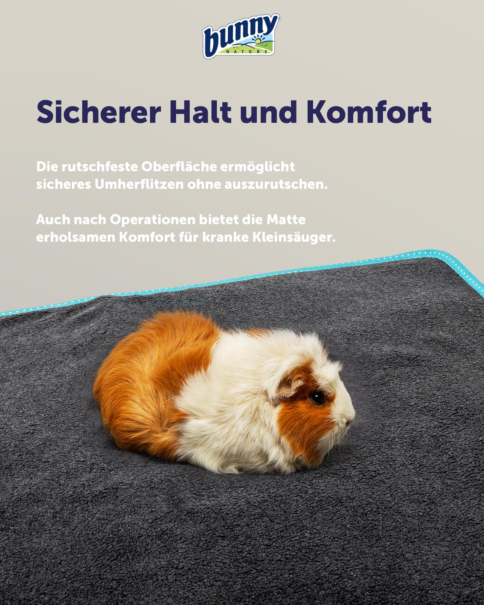 bunnyNature Bedding Easy Türkis - Waschbare PIPI-Pads für Meerschweinchen, Kaninchen - Kleintier Decke - Weicher Fleece & Saugstarker Molton - Antiallergisch