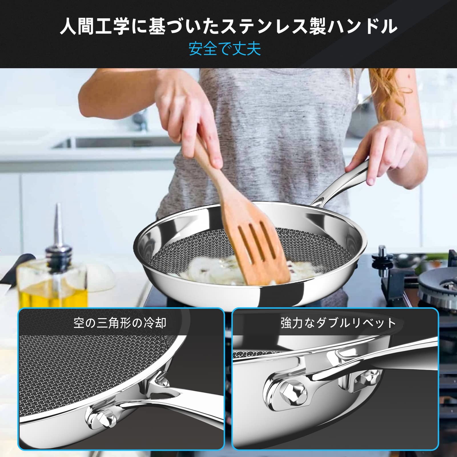 Amazon | フライパン ih 30cm ステンレス 5層 構造 IH対応 最高