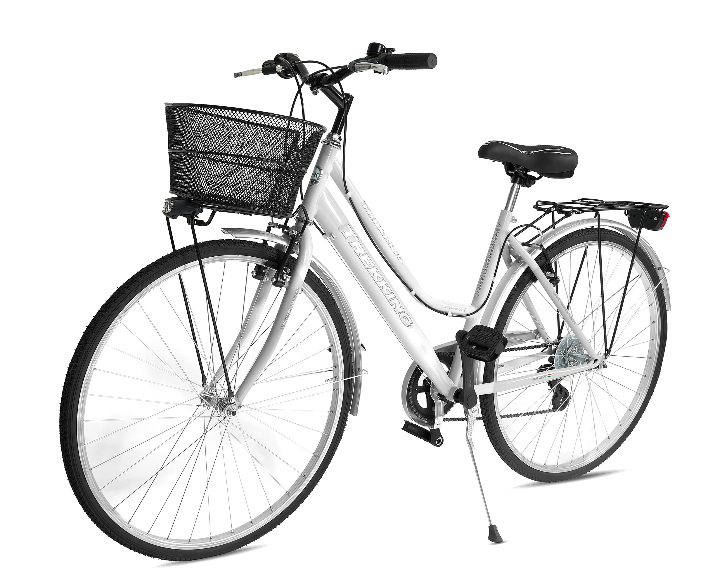 MADICKS Bicicletta Donna da Passeggio Olanda Misura 28 Bici da città Vintage retrò con Cestino Bianca Con Cambio