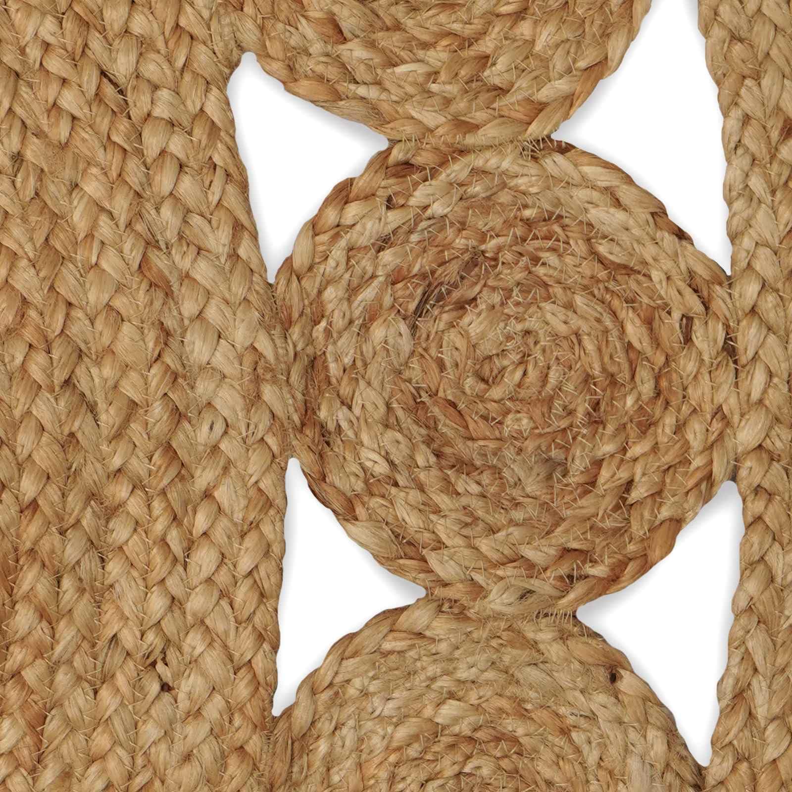 vidaXL Alfombras de área Natural Ø 150 cm Yute, Sala, Alfombra de Yute Hecha a Mano, Moderna, Redonda, Suave y ecológica, Ideal para Cualquier Espacio Interior