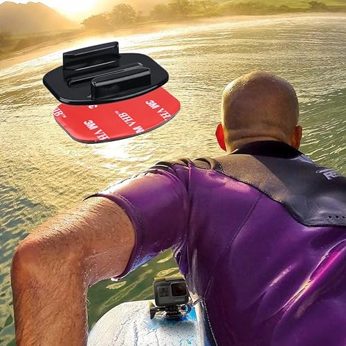 Miniatura 7 de AFAITH Paquete de 10 soportes adhesivos planos 3M para estuche de cámara GoPro