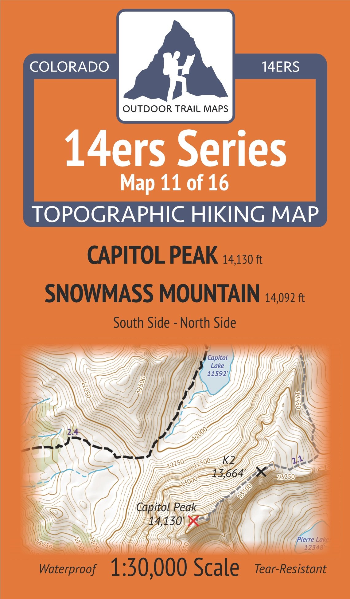 Colorado 14ers Maps Series 11 of 16 - Capitol | Snowmass