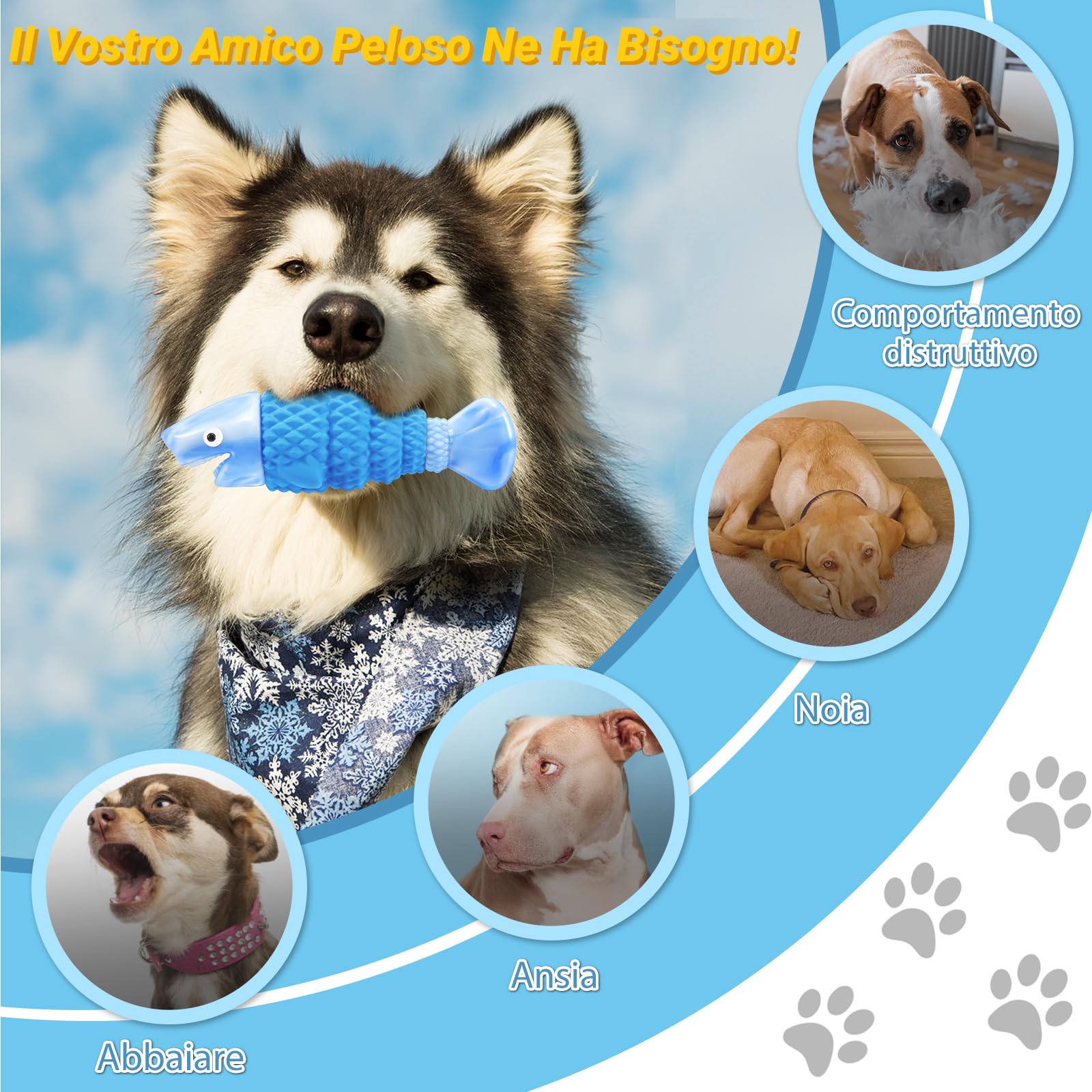 WinTour Giocattoli per cani resistenti per masticatori aggressivi, masticatori indistruttibili per cani per razze medie e grandi, giocattoli da masticare resistenti per tenerli occupati, ridurre la