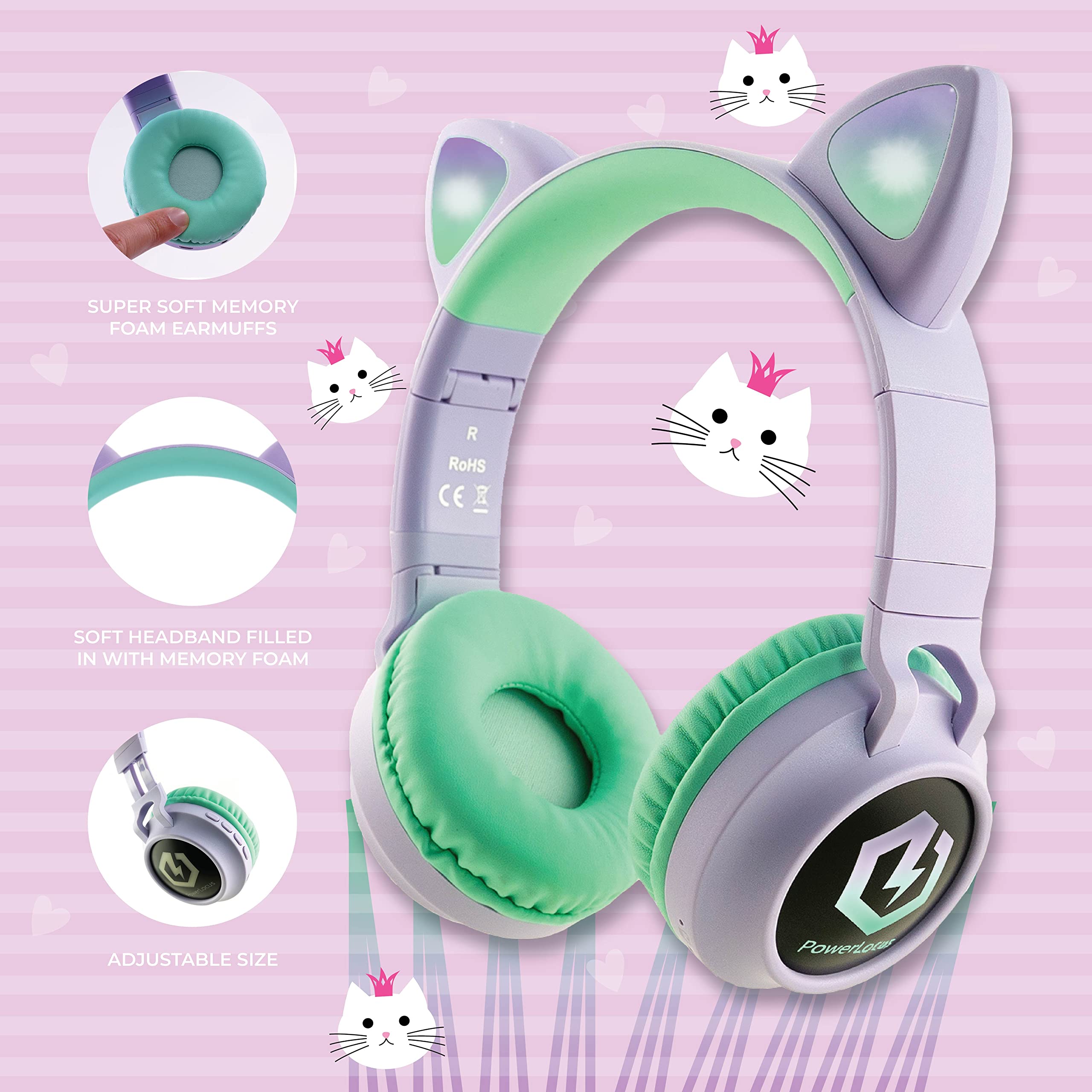 Cuffie Bluetooth Ragazza Cuffie Bluetooth Per Bambini Con Orecchie - Foto 9