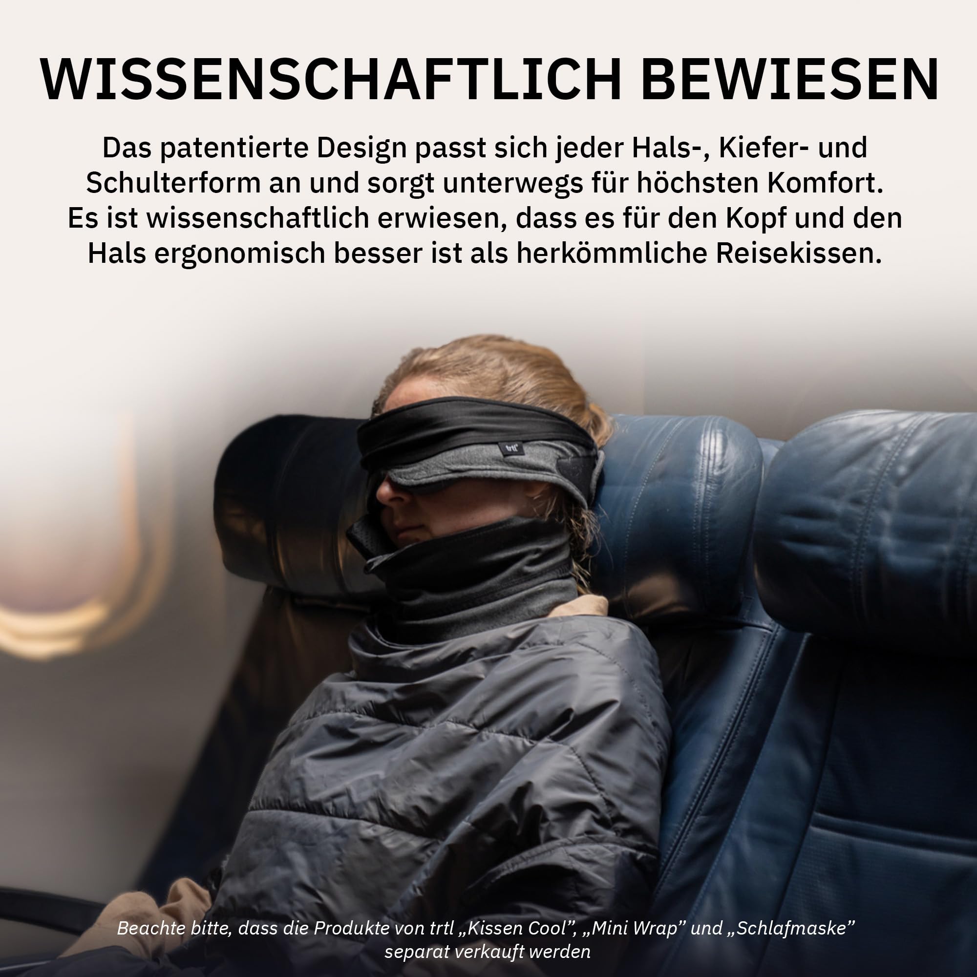 trtl Travel Pillow Grau | Nackenkissen für Flugzeug & Auto | Ergonomisches Reisekissen | Einzigartiges Stützsystem | Waschmaschinenfest