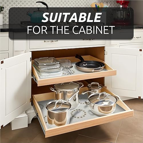 Miniatura 8 de FIFTY-FEET Revestimiento de estante de 12 x 120 pulgadas para armarios de cocina, revestimiento de cajón de PVC para tocador de baño, revestimiento