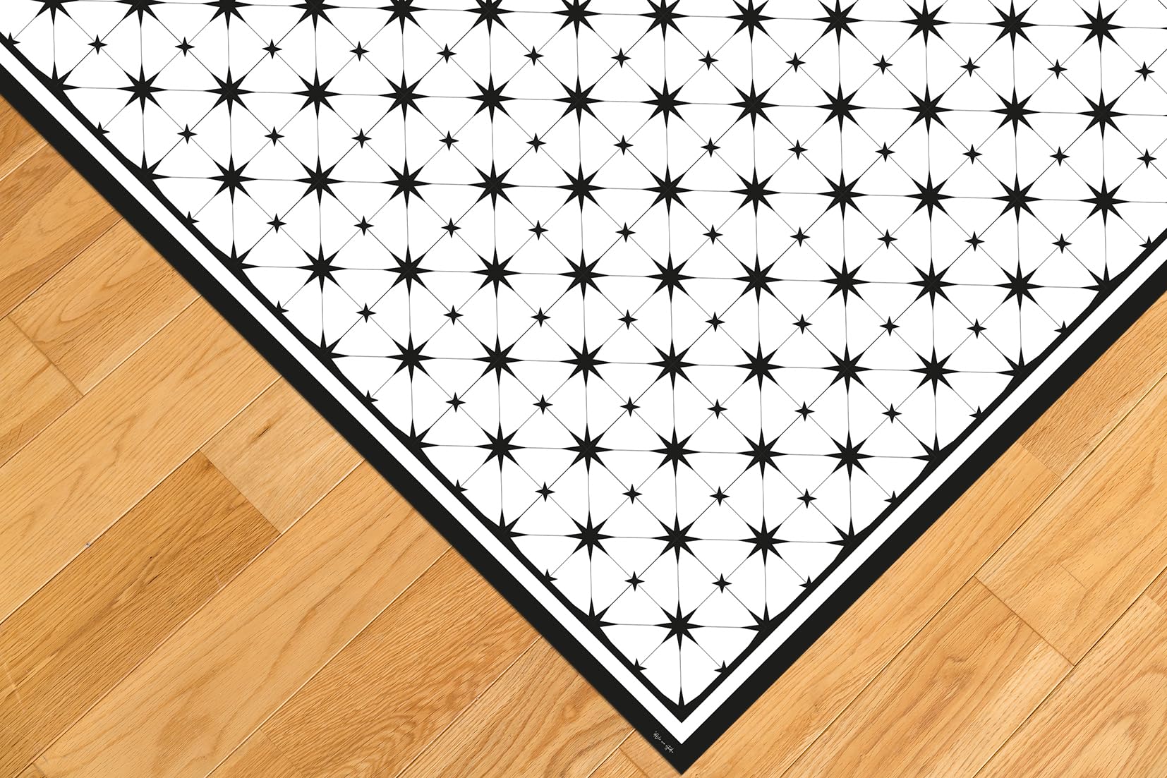 DobleUve Estudio Alfombra Vinílica Star | Negro | 80x200 | Alfombra Cocina Lavable Antideslizante | Alfombra Vinilo Salón | Alfombra Verano | Suelo de Vinilo