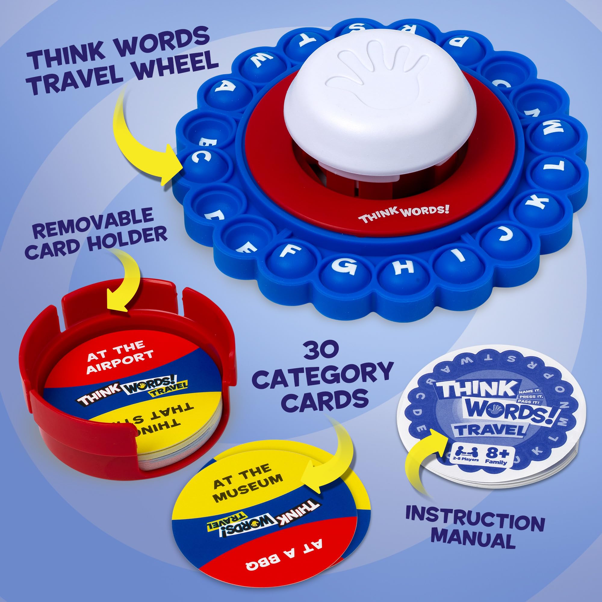 Think Words Travel Game: Choose a category, name an answer, pop the first letter, press the timer and pass it on! - Image 4