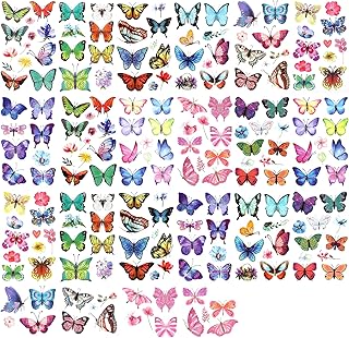 200pcs Temporary Butterfly Tattoos, Waterproof Colorful Cute Small Butte...