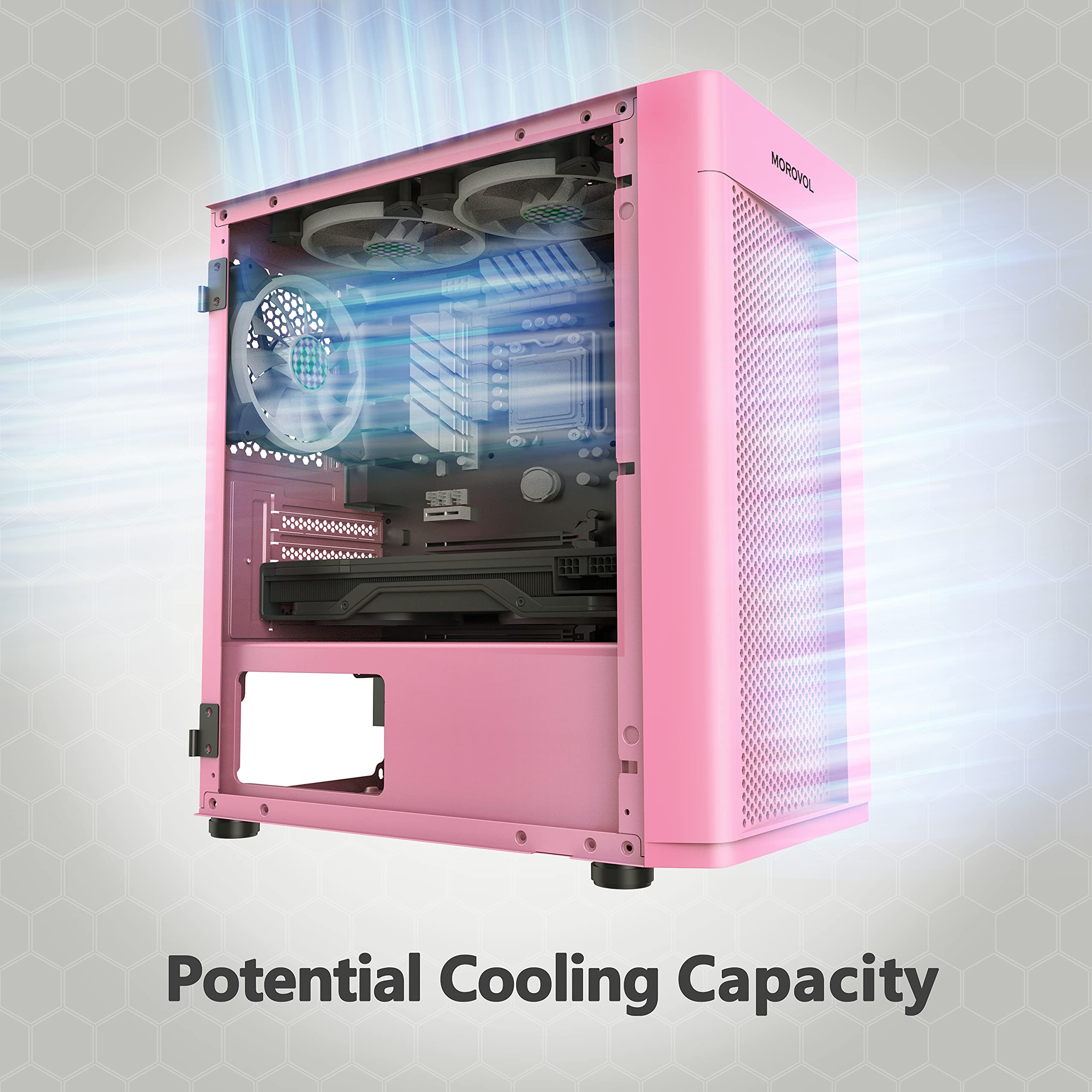 Buy MicroATX Case, MOROVOL 2pcs 120MM ARGB Fans Computer Case USB 3.0×2 Micro ATX Tower