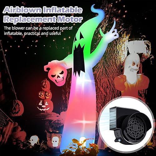 Miniatura 9 de Saillong Soplador de aire para inflables, motor de repuesto de ventilador de aire para decoración inflable de jardín, patio, césped, ventilador de