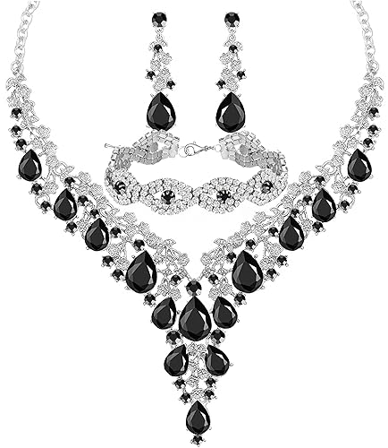 Wedding Bridal Bridesmaid Austrian Crystal Rhinestone Jewelry Sets Statement Choker