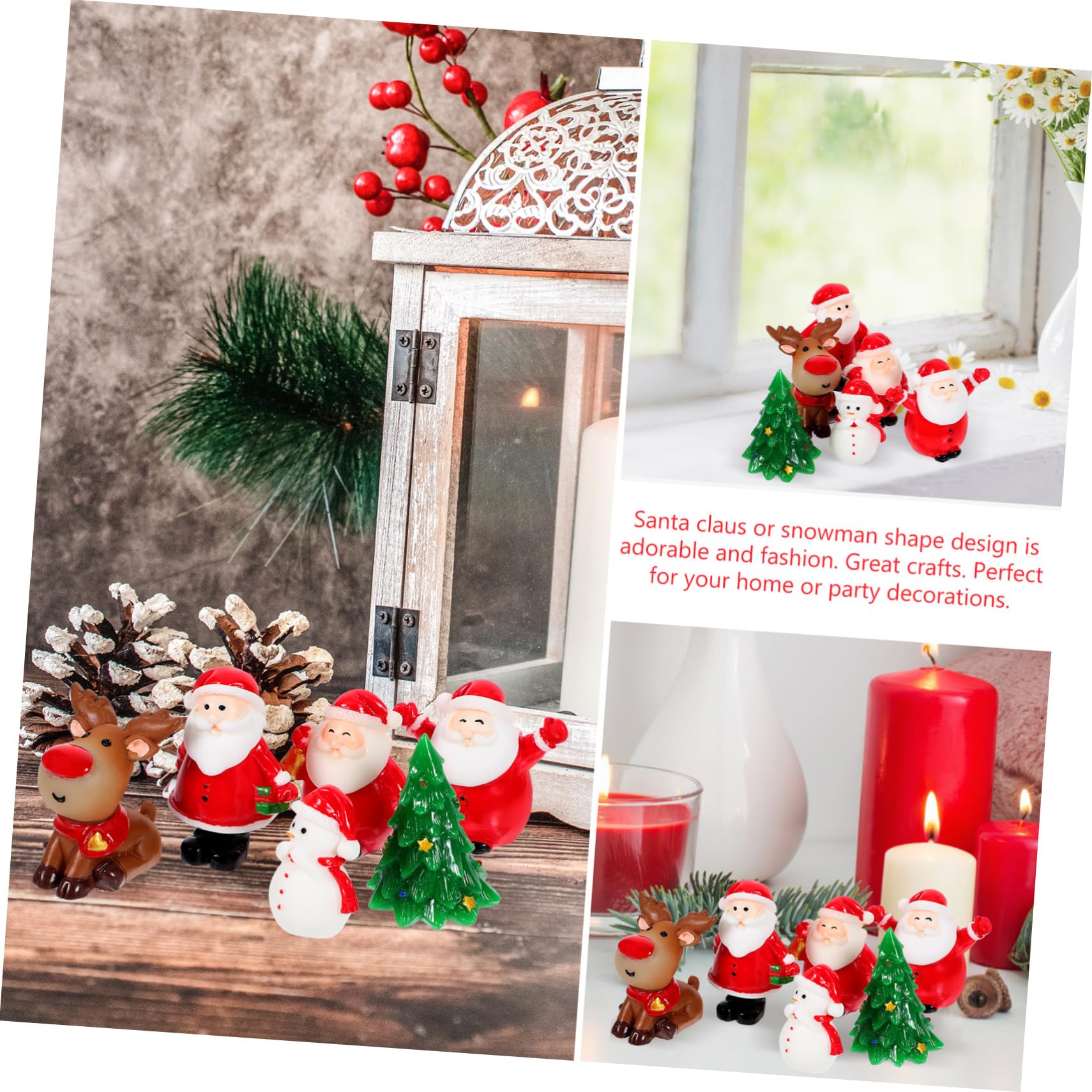 12 Piezas Decoración De Escritorio De Navidad Decoración Navideña De Casa De Muñecas Cifras Micro Paisaje De Santa Claus Micro Paisaje De Muñeco De Nieve Miniatura Oficina Planta