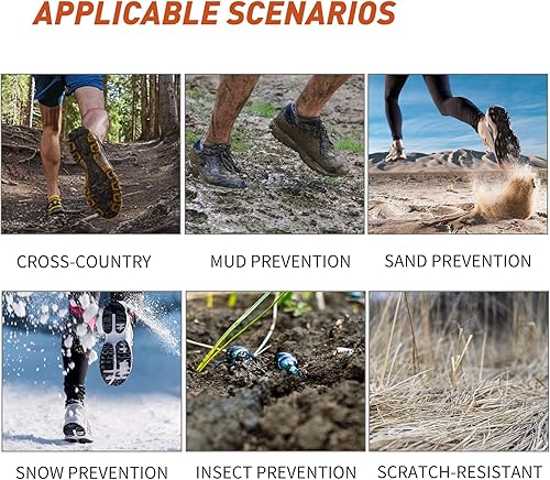 Miniatura 8 de ADABOO Polainas bajas para senderismo, para correr, tobilleras para senderismo, a prueba de arena, cubiertas de tobillo envolventes para zapatos,