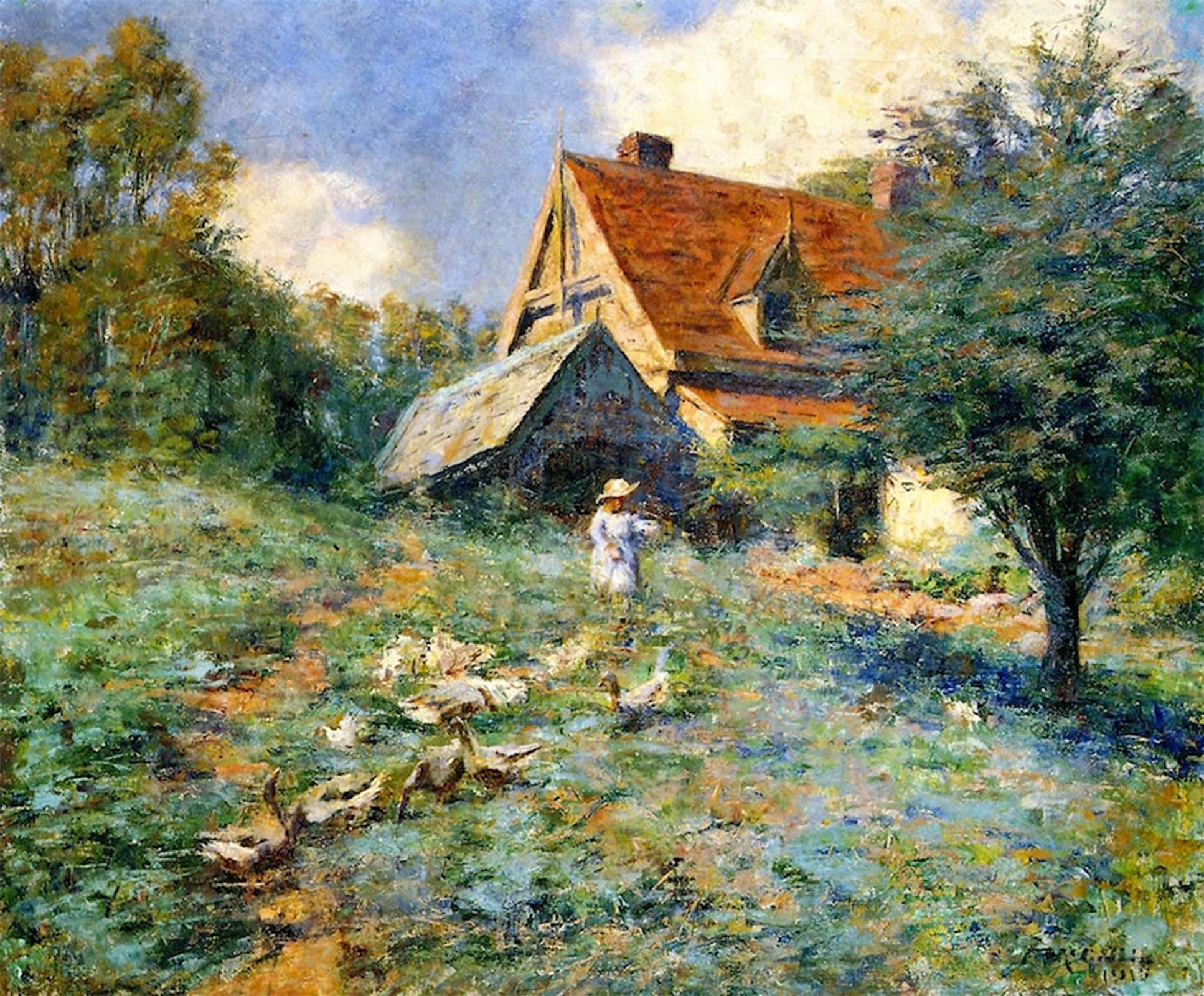 ARTXLXXBN Famous Painting Canvas Artwork Graffiti Print the Mountain Cottage by Frederick Mccubbin Portrait Canvas Image for Home Decor 60x90cm