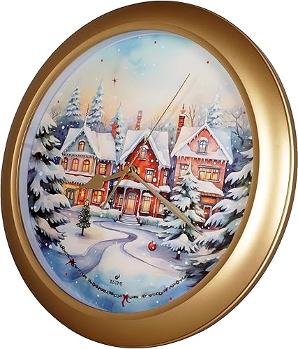 Vista 56 de JUSTIME Reloj de pared de caoba de 14 pulgadas con 12 villancicos de Navidad, elegancia atemporal Wsh Caoba