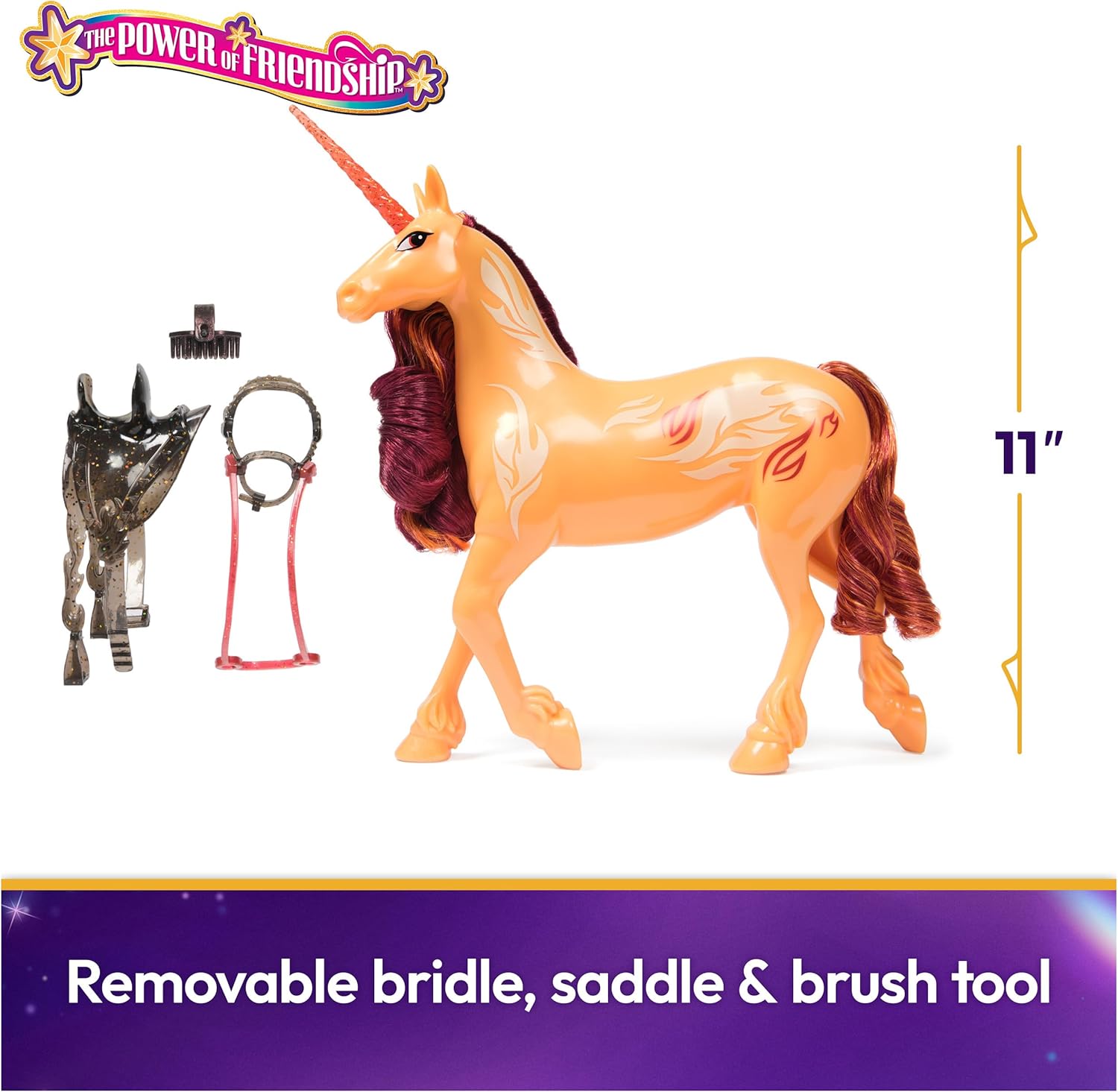Unicorn Academy, Power of Friendship Cinder with Translucent Saddle & Bridle, 11”, Dolls & Unicorn Toys for Girls Ages 4 and up - Image 2