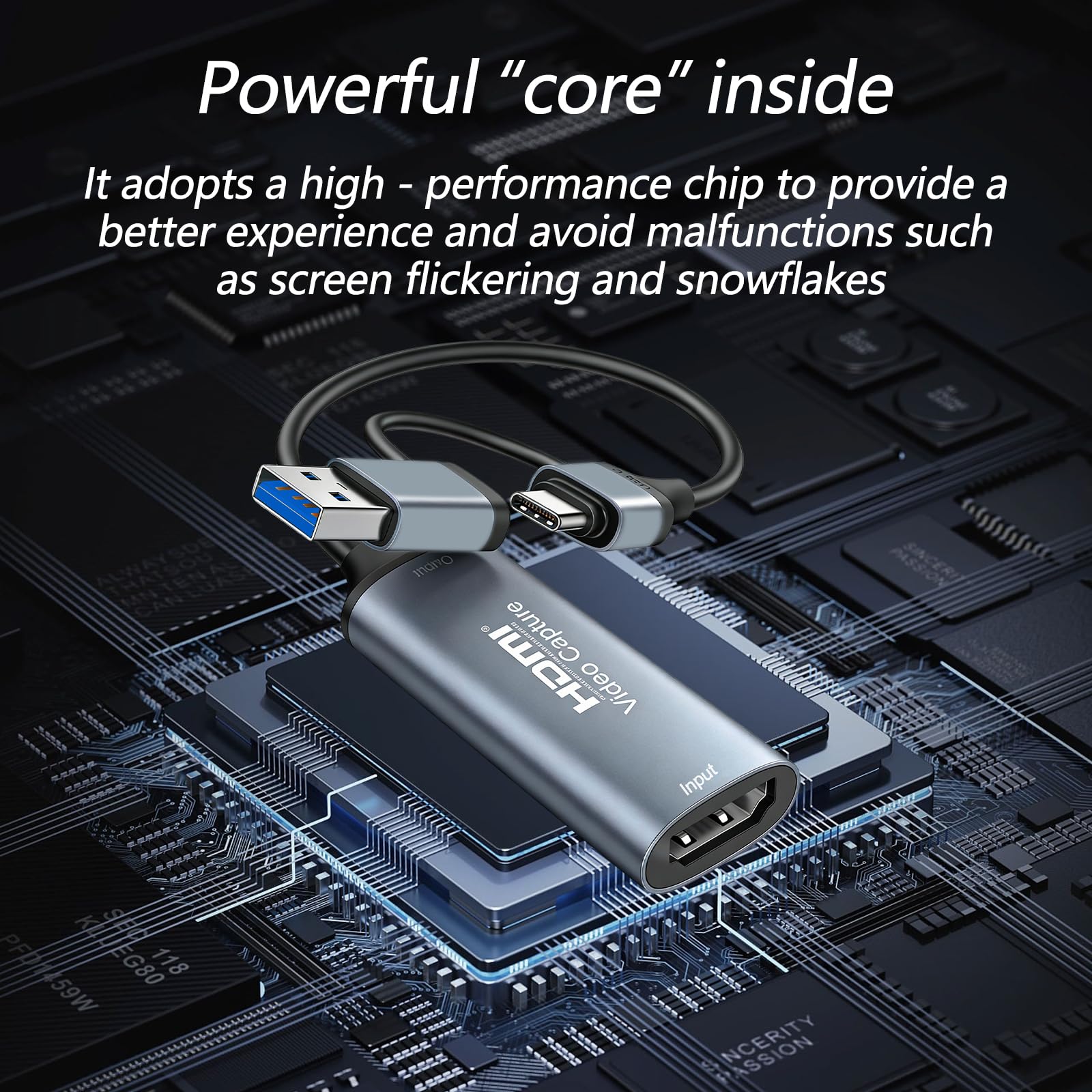 Scheda di acquisizione video, Scheda di acquisizione per giochi, 4K HDMI verso USB Scheda di acquisizione, Adattatore HDMI Schede di acquisizione audio video, per video, Giochi, Streaming
