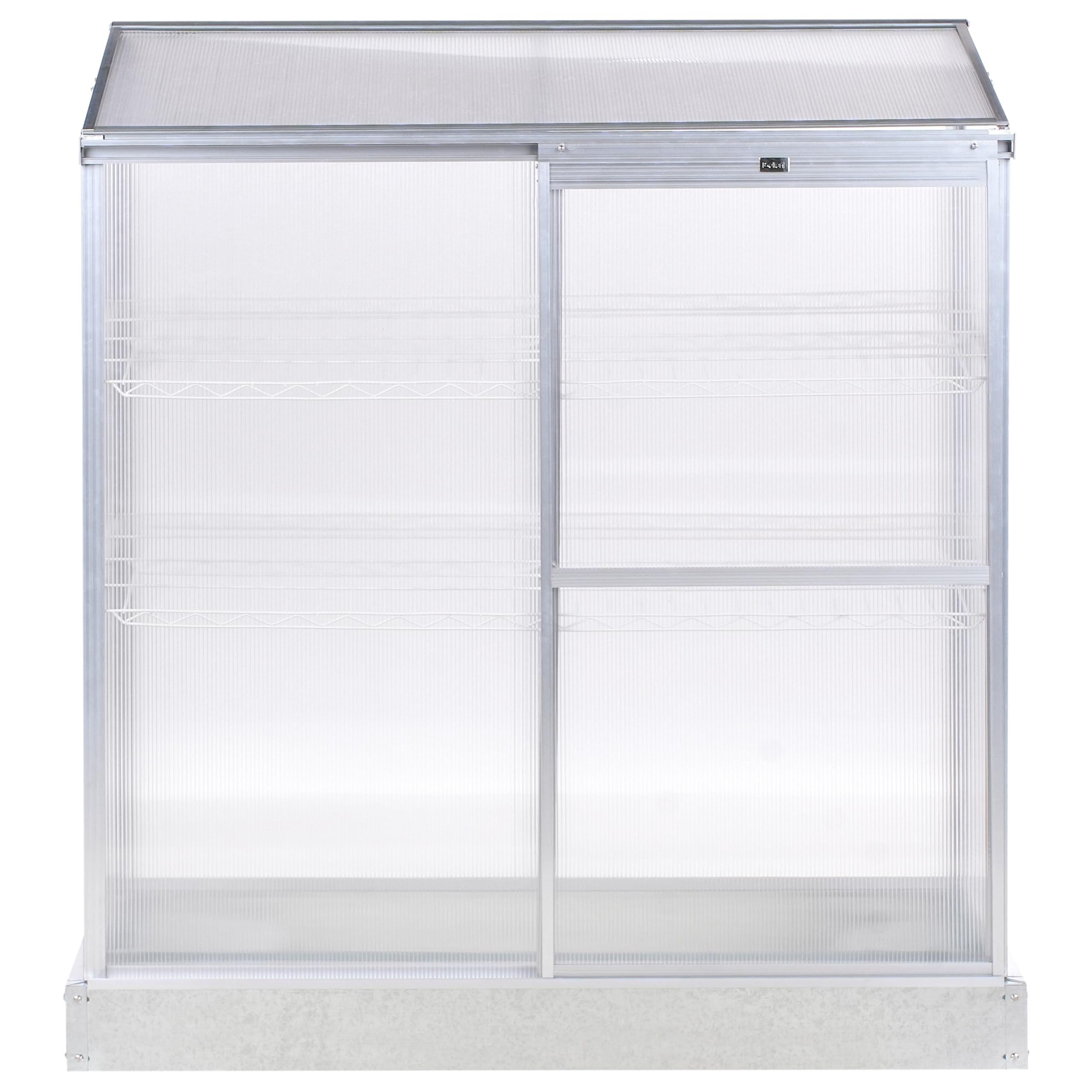 Balkon Mini-Gewächshaus Aluminium Silber 59x129 cm mit Schiebetür Dachfenster Lecce