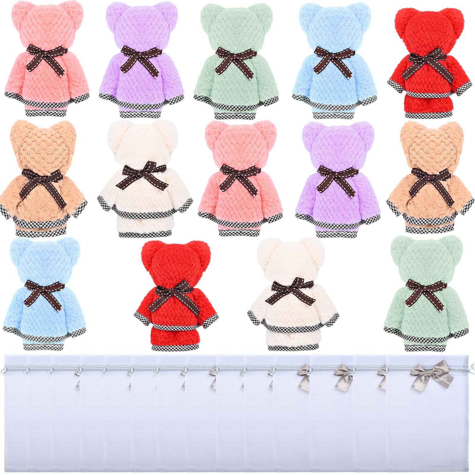 プチギフト タオル くまさんタオル ハンカチ ギフト 7色 粗品 退職 プチギフト タオル かわいい 個包装 結婚式 お返し 挨拶品 引っ越し お世話になりました 感謝 (14個(7色）2)