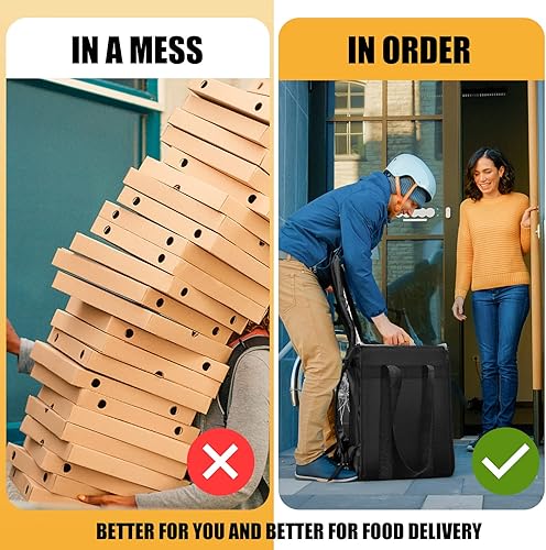 Miniatura 7 de AURUZA Bolsas de comestibles reutilizables aisladas para entrega de alimentos (negro, 1 paquete XXXL)