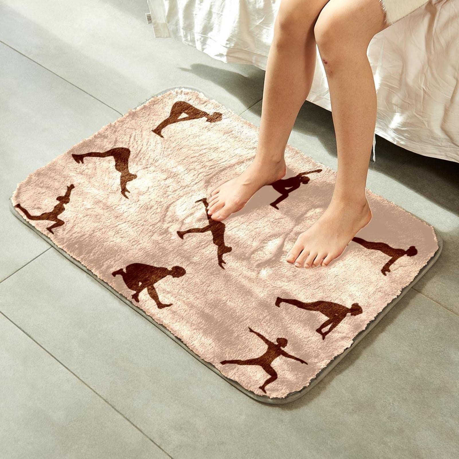 Tapis à poils longs ultra doux en fausse fourrure pour pose de yoga