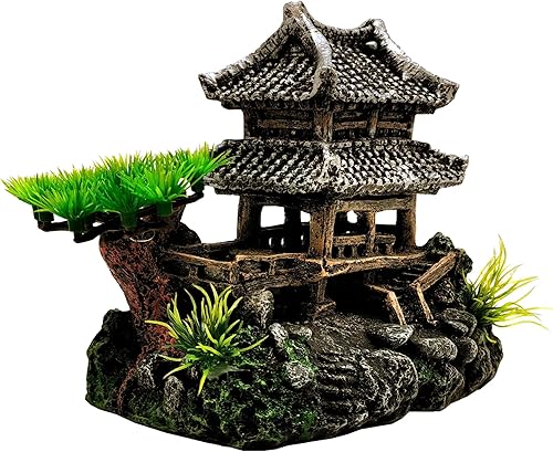 Vista 30 de M2cbridge Antiguas ruinas de columna romana castillo europeo decoraciones acuario pecera escondite rocas (columna romana redonda)