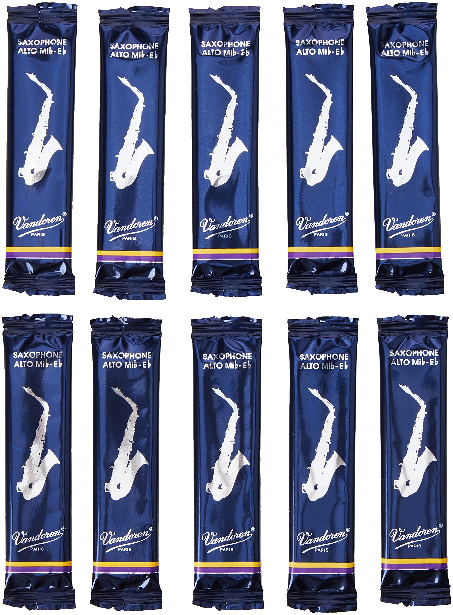 Vandoren Alt Sax 2.5 & Traditionnelles Boite De 10 Anches Clarinette Sib N.2,5