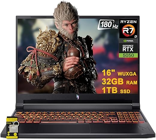 Acer Nitro V 16" Gaming Laptop - Ryzen 7, 32GB RAM, 1TB SSD