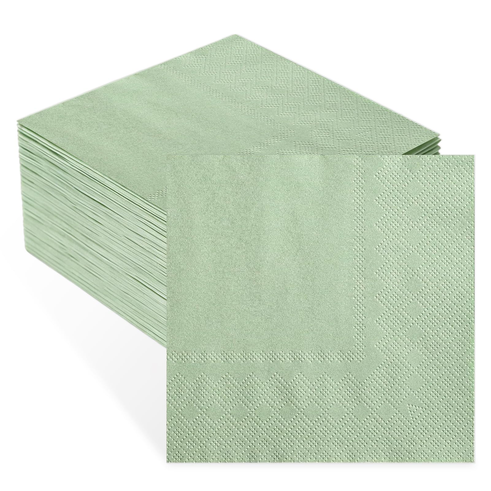40 Pack Sage Green Napkins, Premium Paper Serviettes for Happy Birthday Decor, Party Napkins, Elegant Green Birthday Napkinss for Table Decoration, Soft Textured Tissue โ image 1