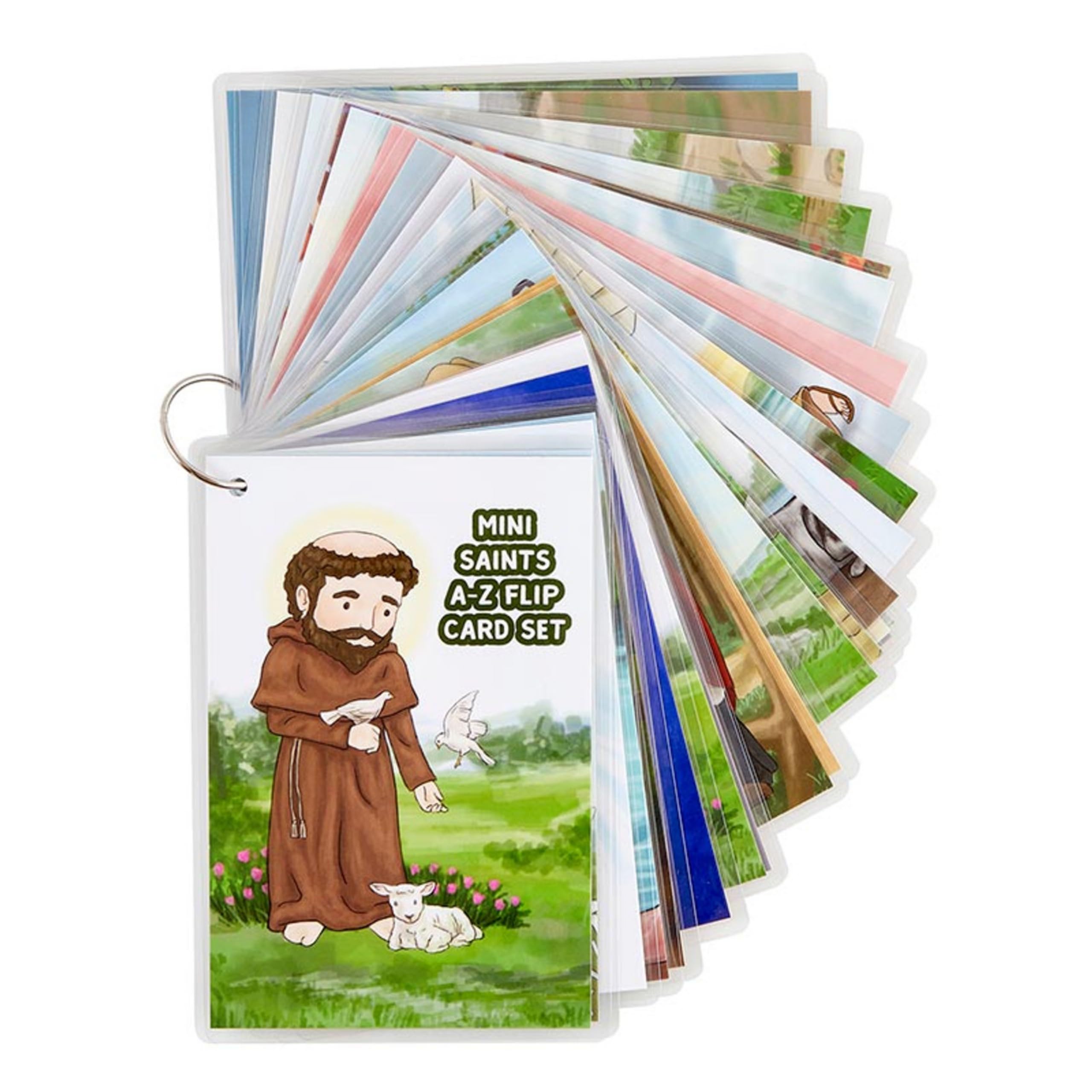 Christian Brands Autom Christian Gifts Bible Study- 4 x 6-Inch Memory Flash Cards, Set of 27, Mini Saints from A-Z - Image 2