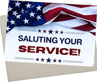 Whitman and Daughter Patriotic Thank You for Your Service Card, Veteran Day Cards, Veterans Thank You Cards, Military Appreciation Card for Army, Navy, Air Force Veterans - 1197