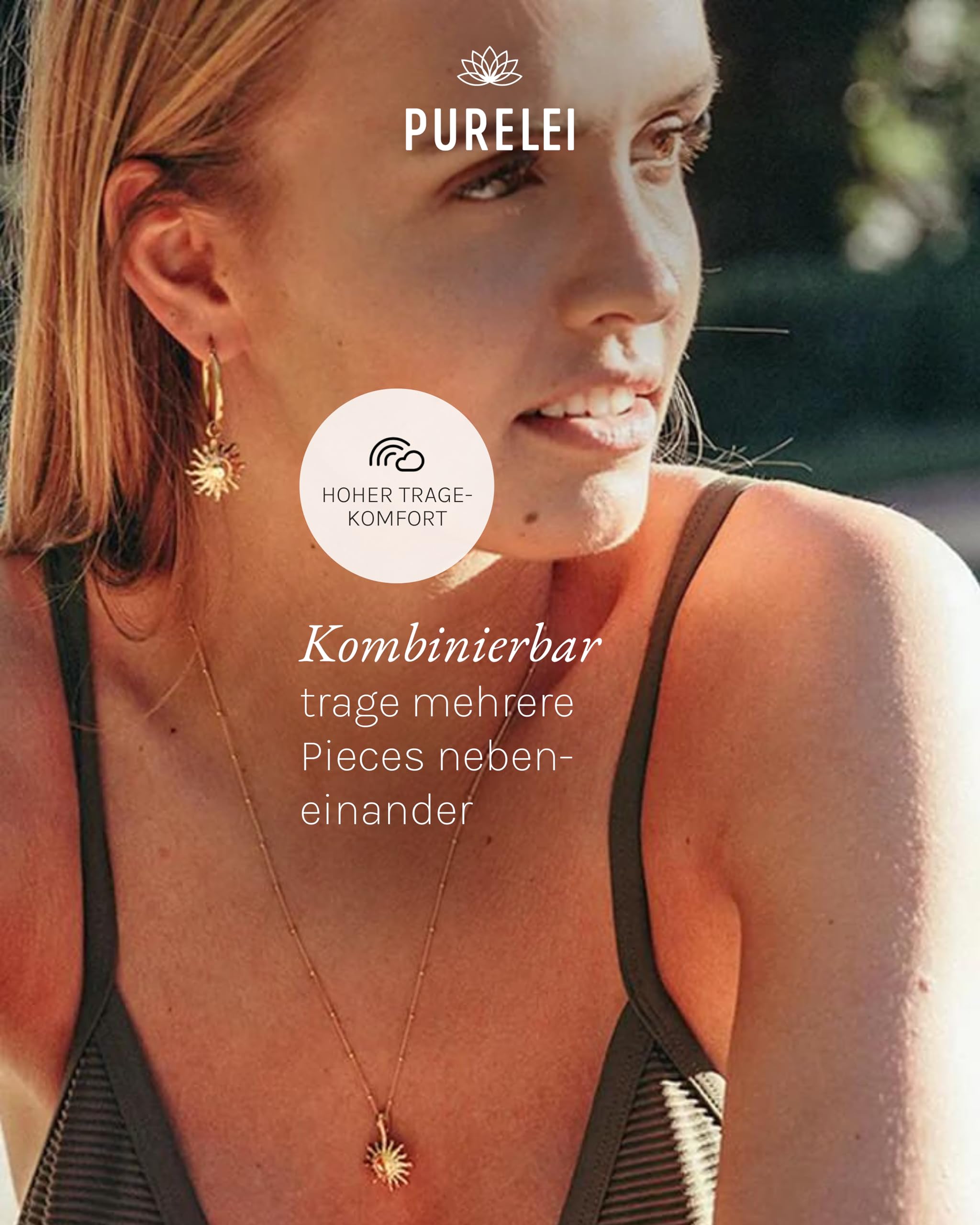 Purelei Sun Ohrringe – Damenohrringe aus langlebigem Edelstahl – Wasserfeste Ohrringe Damen – Modeschmuck für deinen individuellen Look