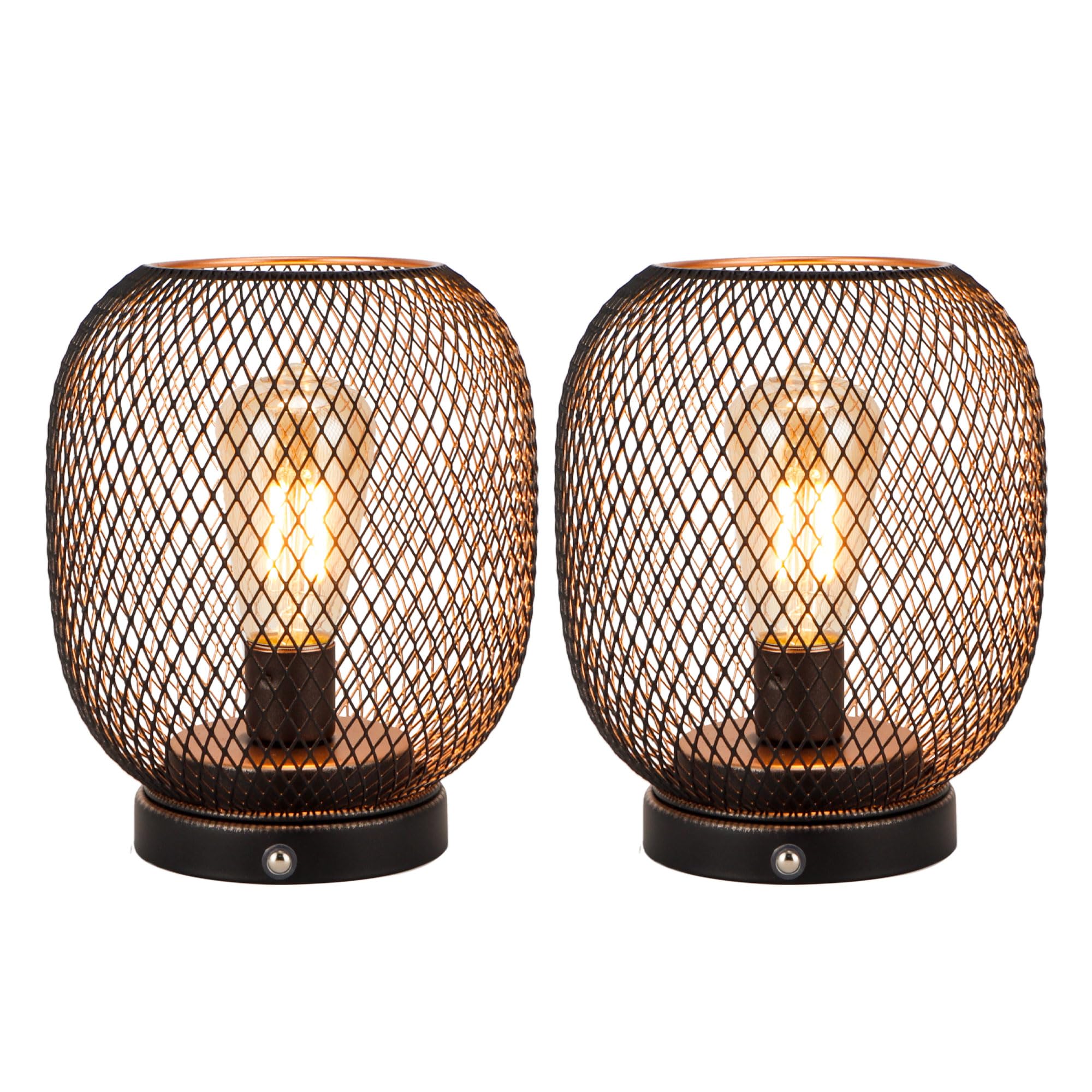 JHY DESIGN Dimmable Touch Lamp Set of 2 Bedside Table Lamp Rechargeable Battery Powered Light with LED Bulb Night Accent Light for Weddings Parties Patio Events for Indoors Outdoors