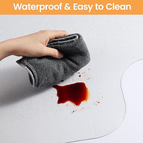 Miniatura 3 de Yecaye Tapete para silla de escritorio para suelo de madera dura, tapete para silla de oficina de 48 x 36 pulgadas, tapete de PVC para silla de