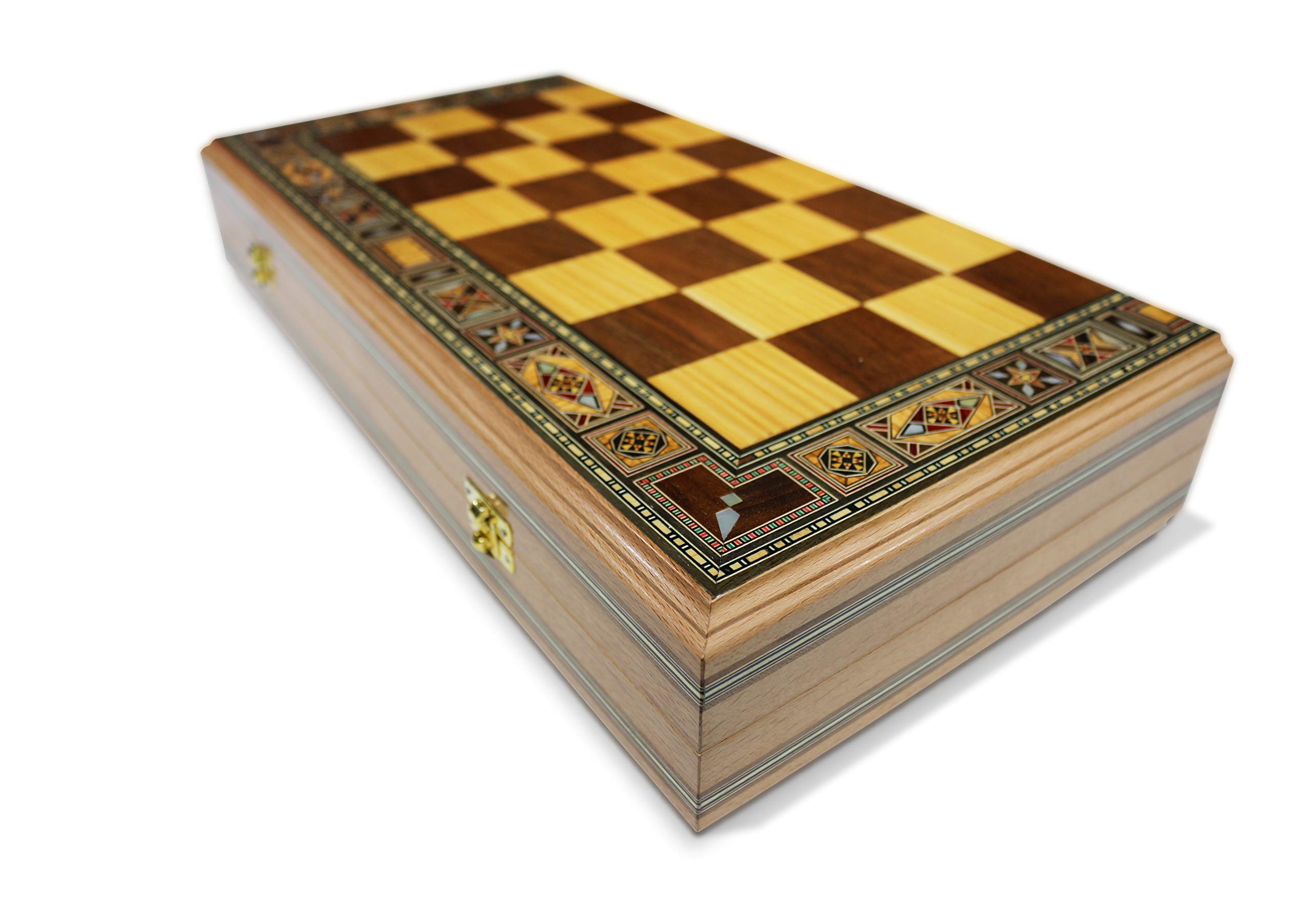 Elessar 50 x 50 cm in legno Backgammon Tavla/Gioco di scacchi/DAMA Board BK 510 con 30 pietre in legno Backgammon