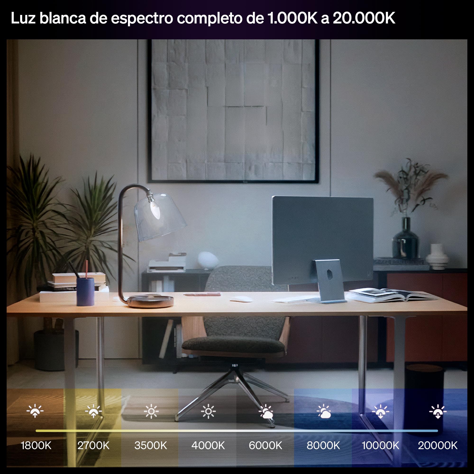Philips Hue Smart Bombilla E14 Vela LED, B39, 3 Ud, White Ambiance, Luz de Espectro Completo 1000 K-20000 K, 500 lm, Regulación Ultrabaja, Alexa, Google Home, Apple Home